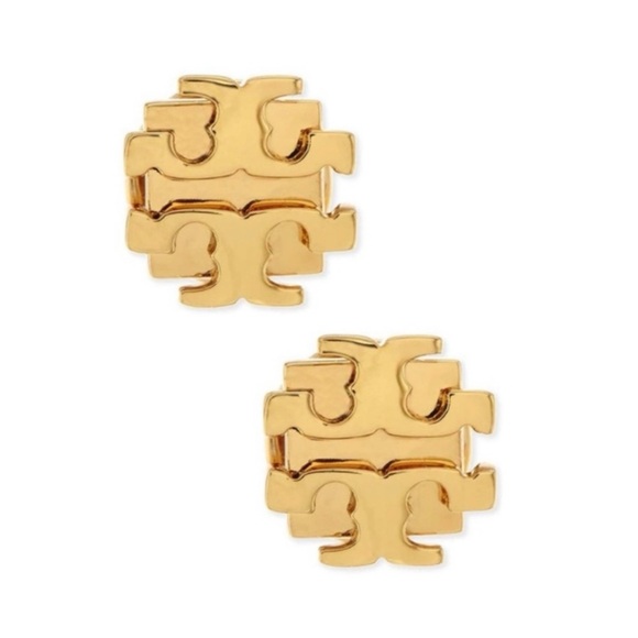 Tory Burch Classic Gold Logo Earrings - Picture 1 of 5